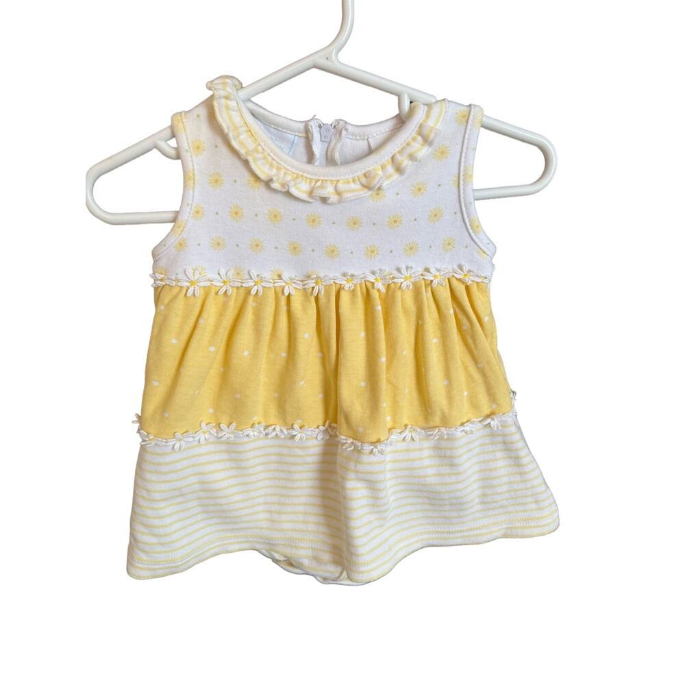 Vintage Hartstrings cotton sleeveless dress attached bloomer 3 months